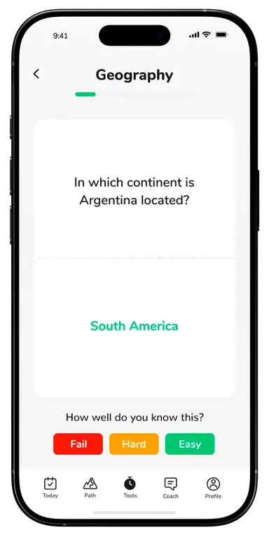Flashcards feature on phone