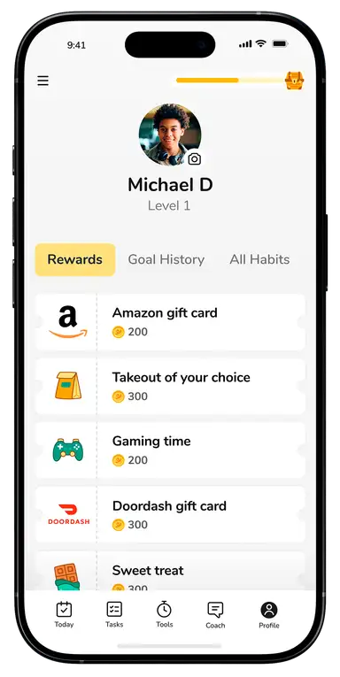 Rewards feature on phone